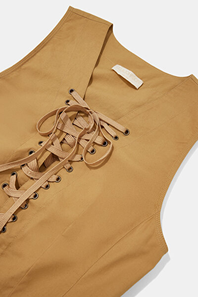 KHAKI MIDI DRESS 3