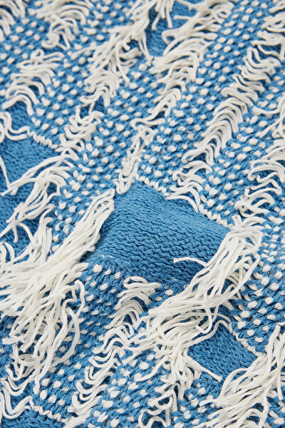 BLUE DESIGN FILLED SLEEVELESS BLOUSE 4