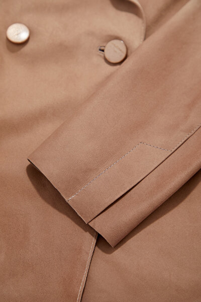 BEIGE SURPLICE NECKLINE (CROSS-OVER NECKLINE) JACKET 4