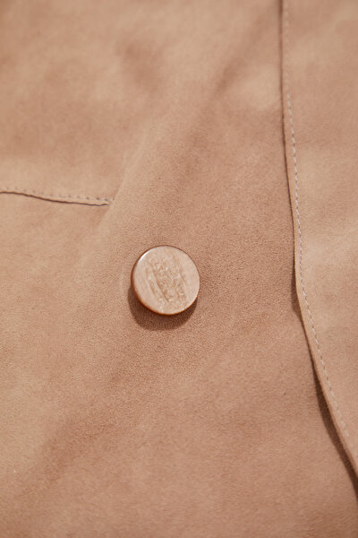 BEIGE SURPLICE NECKLINE (CROSS-OVER NECKLINE) JACKET 5