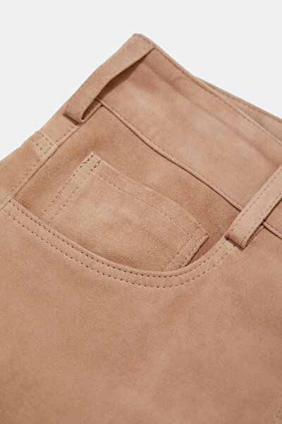 BEIGE WIDE LEG TROUSERS 4