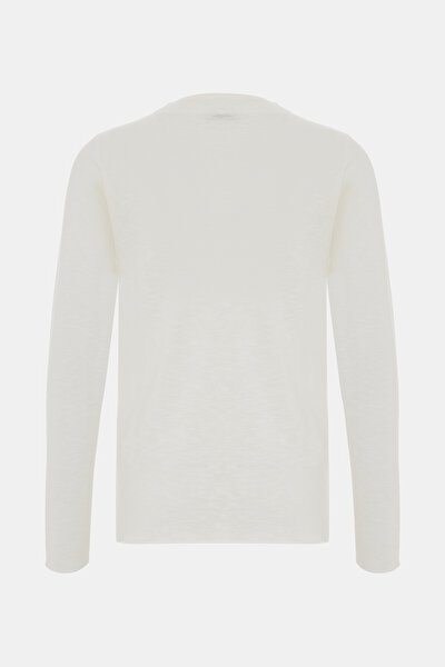ECRU BASIC / ROUND NECKLINE LONG SLEEVE TSHIRT 5