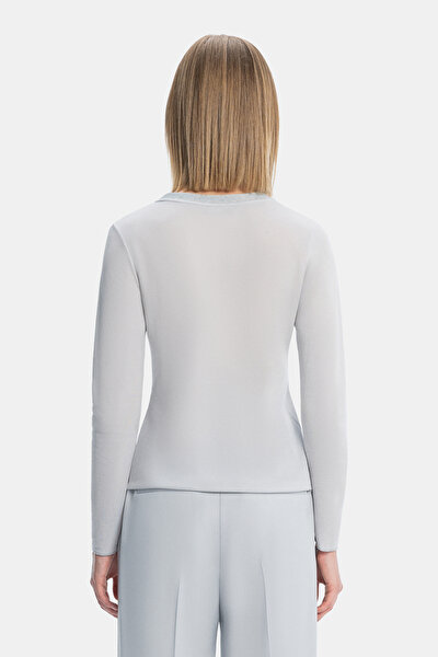 GREY BASIC / ROUND NECKLINE LONG SLEEVE TSHIRT 3