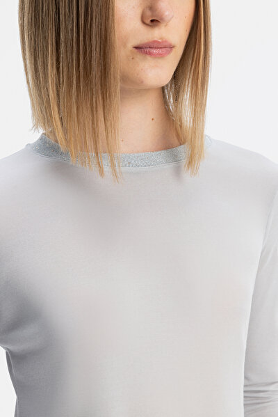 GREY BASIC / ROUND NECKLINE LONG SLEEVE TSHIRT 4