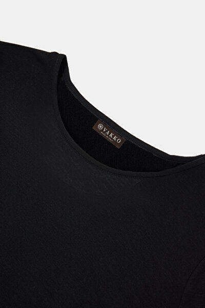 BLACK BASIC / ROUND NECKLINE LONG SLEEVE TSHIRT 3