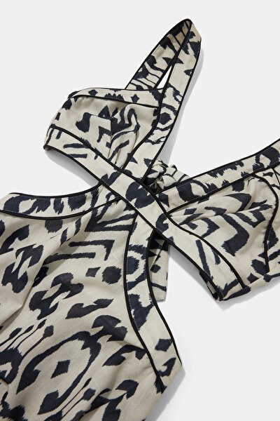 ECRU SLEEVELESS SUSPENDER DRESS 8