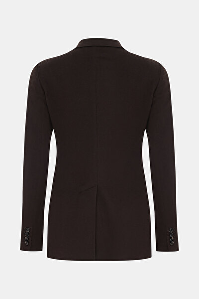 BROWN SURPLICE NECKLINE (CROSS-OVER NECKLINE) JACKET 8