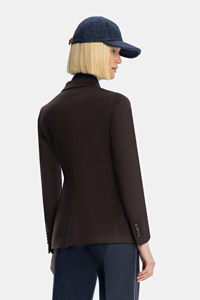 BROWN SURPLICE NECKLINE (CROSS-OVER NECKLINE) JACKET 5