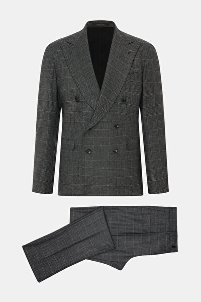 GREY SURPLICE NECKLINE (CROSS-OVER NECKLINE) WOOL/CASHMERE SUIT 8