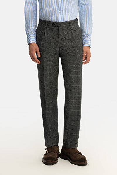 GREY SURPLICE NECKLINE (CROSS-OVER NECKLINE) WOOL/CASHMERE SUIT 5