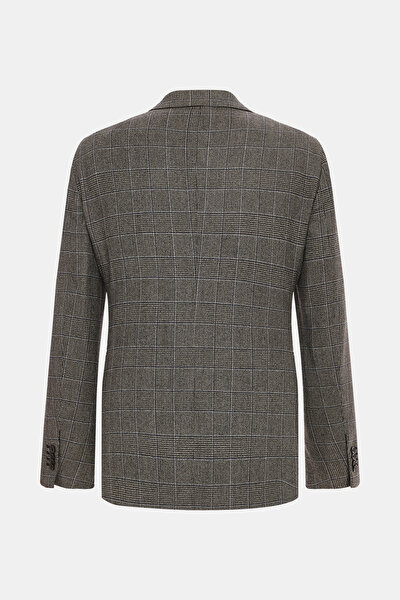 BROWN SURPLICE NECKLINE (CROSS-OVER NECKLINE) WOOL/CASHMERE SUIT 9