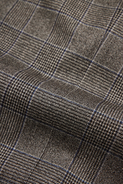 BROWN SURPLICE NECKLINE (CROSS-OVER NECKLINE) WOOL/CASHMERE SUIT 13