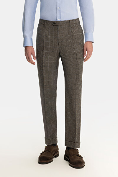 BROWN SURPLICE NECKLINE (CROSS-OVER NECKLINE) WOOL/CASHMERE SUIT 5