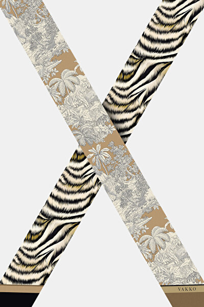 BLACK ANIMAL FIGURED TWILL FOULARD 3
