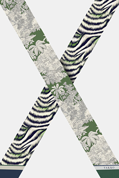 NAVY BLUE ANIMAL FIGURED TWILL FOULARD 3