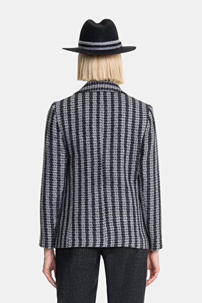 GREY SURPLICE NECKLINE (CROSS-OVER NECKLINE) JACKET 3