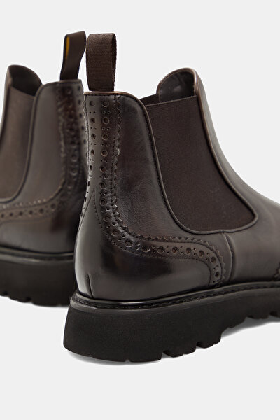 BROWN LEATHER BOOT 5