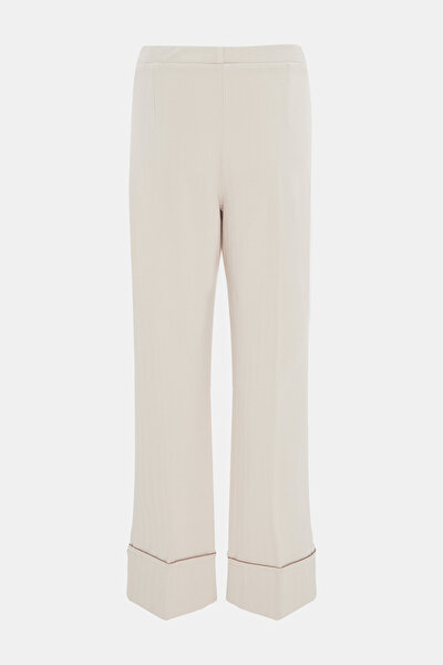 BEIGE STRAIGHT CUT TROUSERS 5
