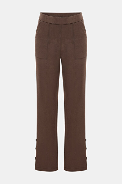 DARK BROWN STRAIGHT CUT TROUSERS 5