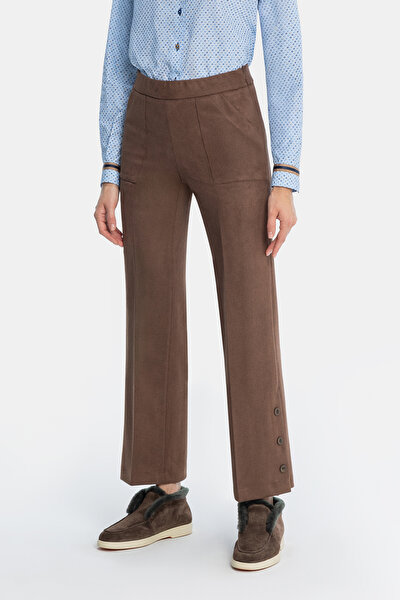 DARK BROWN STRAIGHT CUT TROUSERS 3
