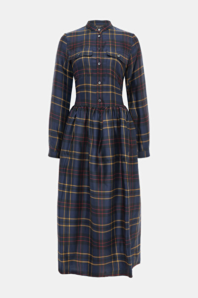NAVY BLUE LONG SLEEVE MIDI DRESS 4