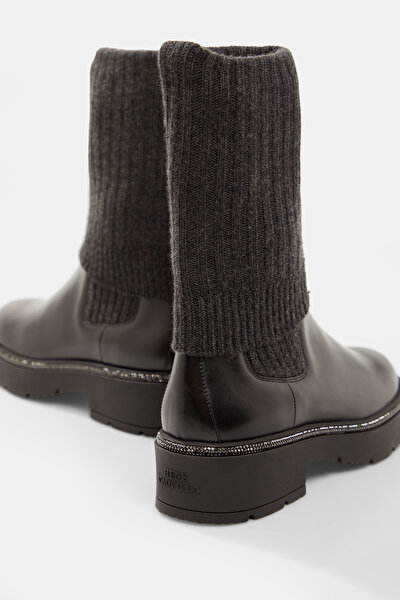 GREY LEATHER BOOT 5