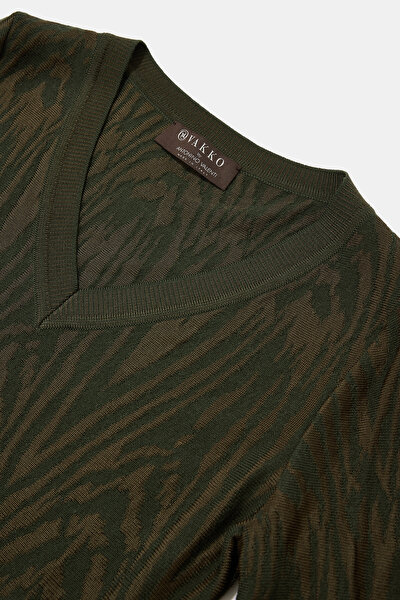 KHAKI LONG SLEEVE DRESS 8