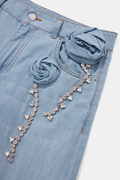 LIGHT BLUE WIDE LEG TROUSERS 3