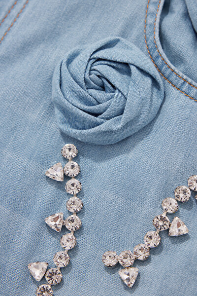 LIGHT BLUE WIDE LEG TROUSERS 4