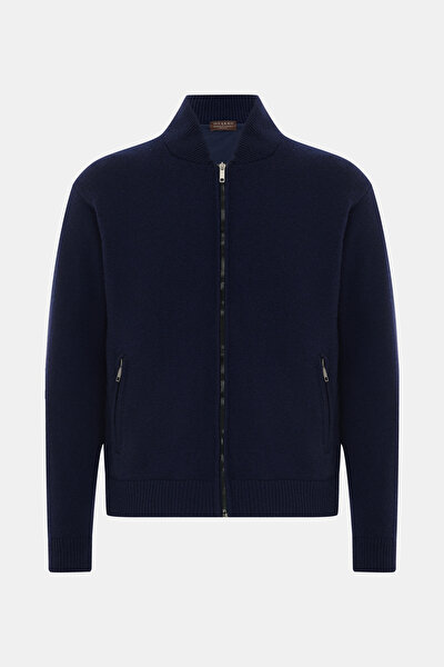 NAVY BLUE WOOL/CASHMERE COAT 4