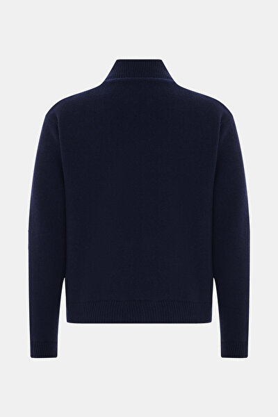 NAVY BLUE WOOL/CASHMERE COAT 5