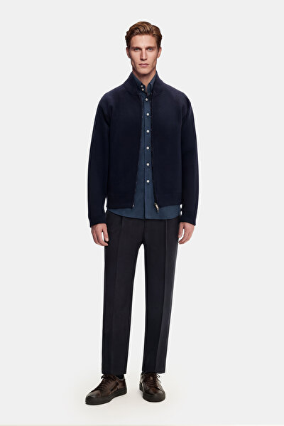 NAVY BLUE WOOL/CASHMERE COAT 3