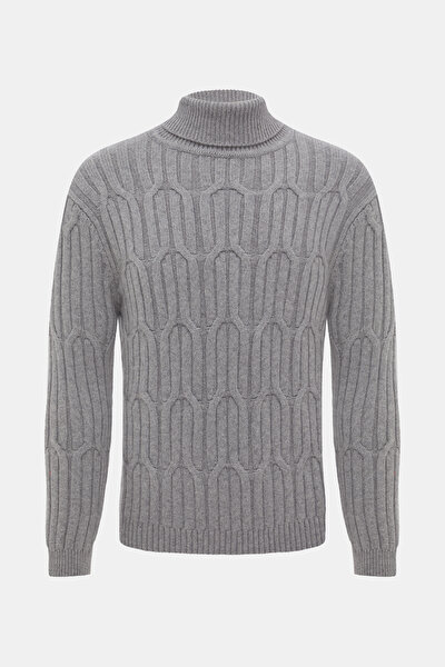 GRAY MELANGE TURTLENECK TRICOT 5