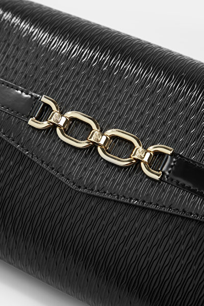 BLACK MONOGRAM LEATHER BAG 5