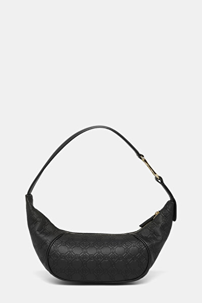 BLACK MONOGRAM LEATHER BAG 3