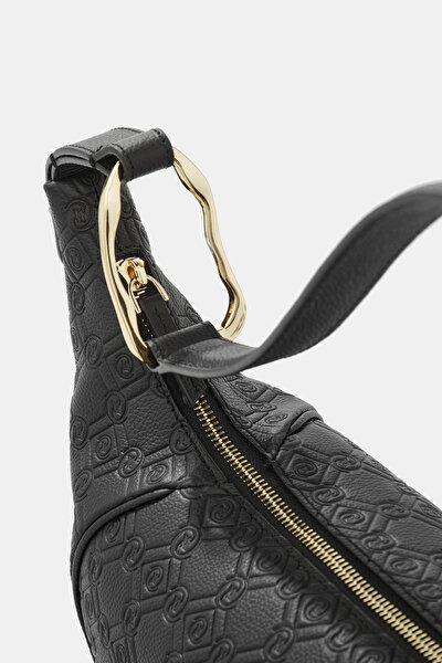 BLACK MONOGRAM LEATHER BAG 4