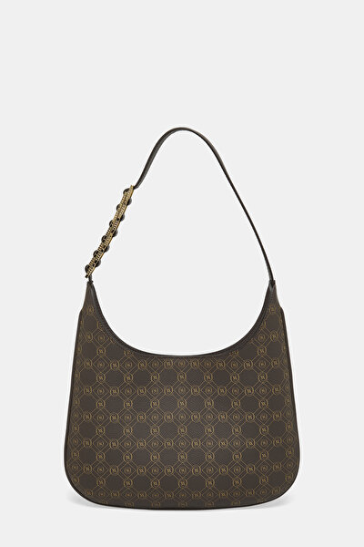 BEIGE MONOGRAM LEATHER BAG 3