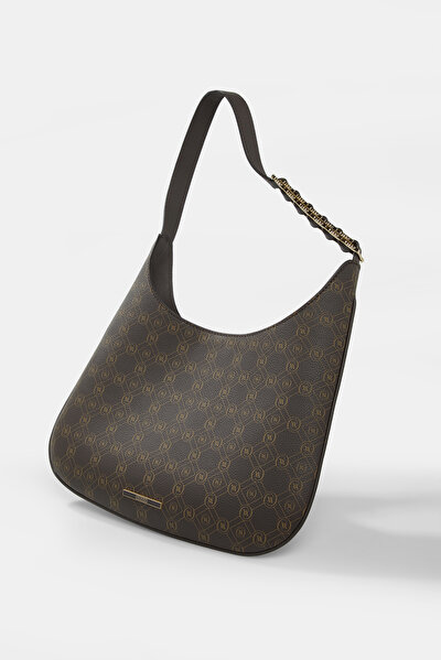 BEIGE MONOGRAM LEATHER BAG 4