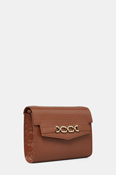 TAN MONOGRAM LEATHER BAG 3
