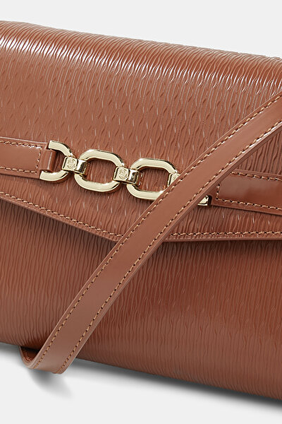 TAN MONOGRAM LEATHER BAG 5