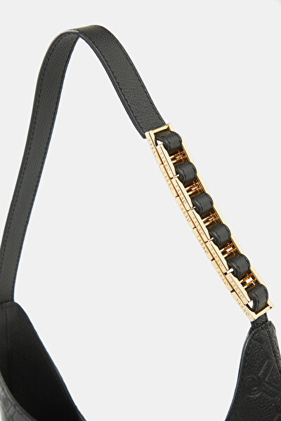 BLACK MONOGRAM LEATHER BAG 4