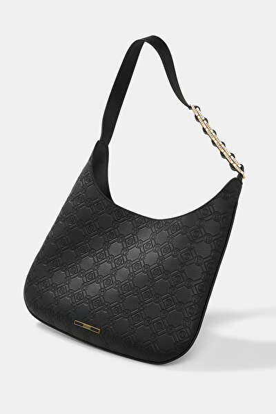 BLACK MONOGRAM LEATHER BAG 5