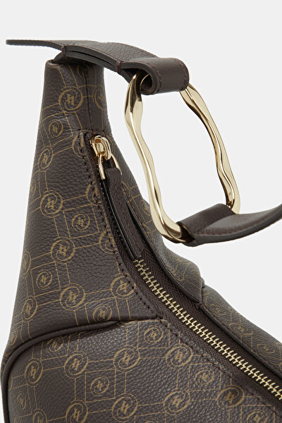 BEIGE MONOGRAM LEATHER BAG 4