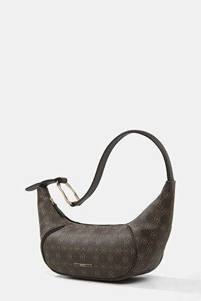 BEIGE MONOGRAM LEATHER BAG 5