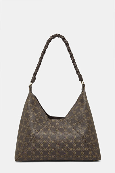 BEIGE MONOGRAM LEATHER BAG 3