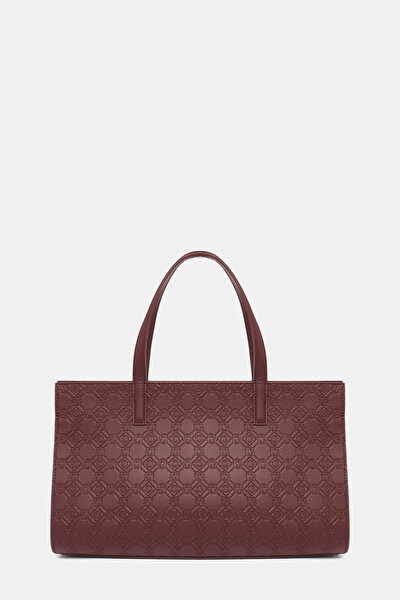 MAROON MONOGRAM LEATHER BAG 3