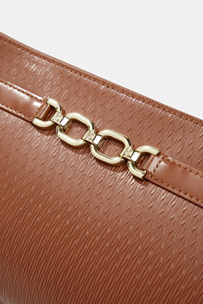 TAN MONOGRAM LEATHER BAG 5