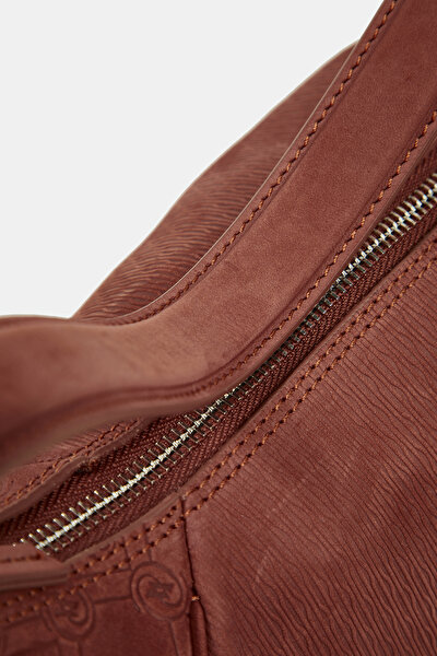 TAN MONOGRAM LEATHER BAG 5