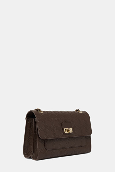 BROWN MONOGRAM LEATHER BAG 3