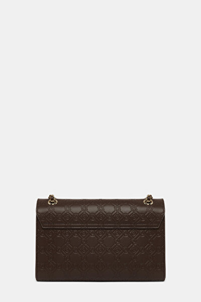 BROWN MONOGRAM LEATHER BAG 4